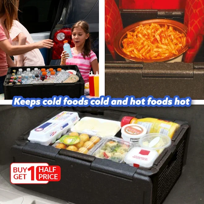 Keeps cold foods cold and hot foods hot