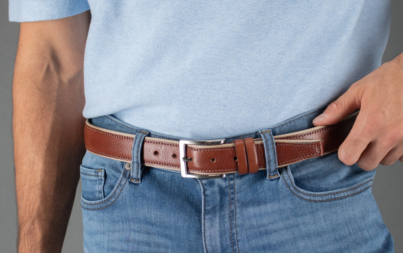 Full Grain Leather with Nylon Lining Golf Belt