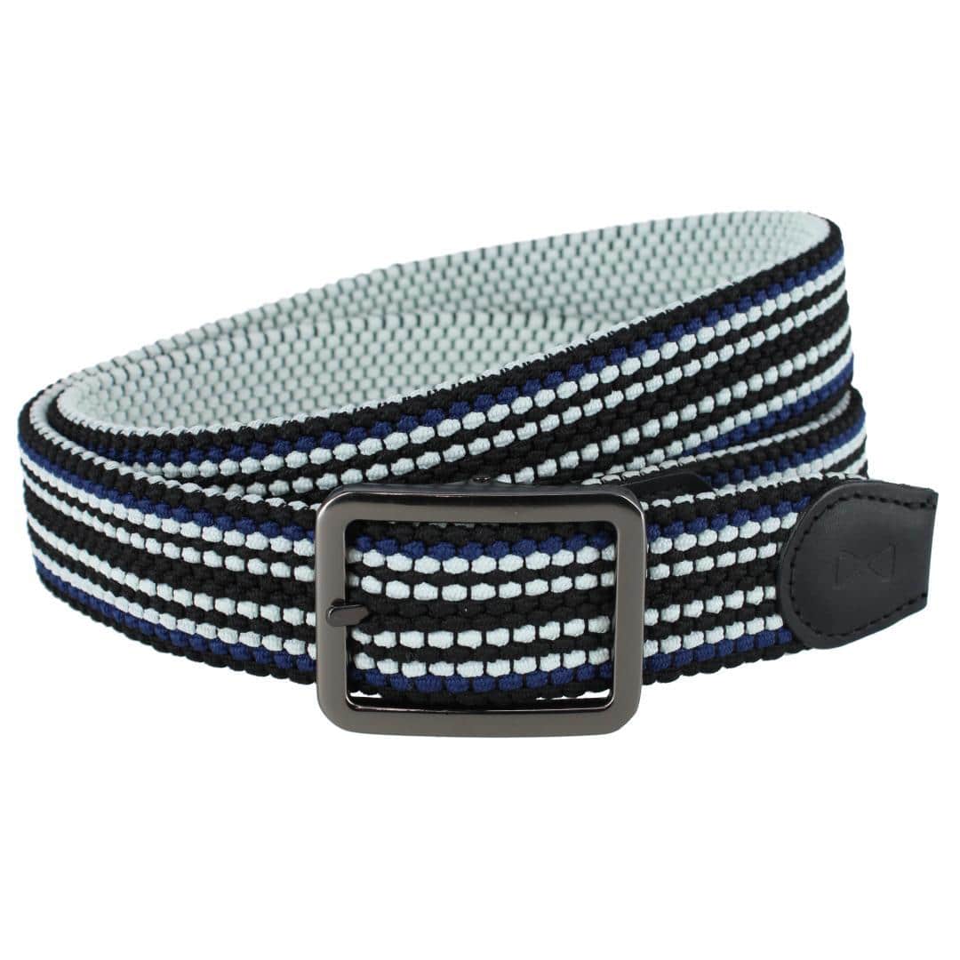 Image of Alejandro Black Stripes and White Reversible Braided 35MM Casual Golf Belt