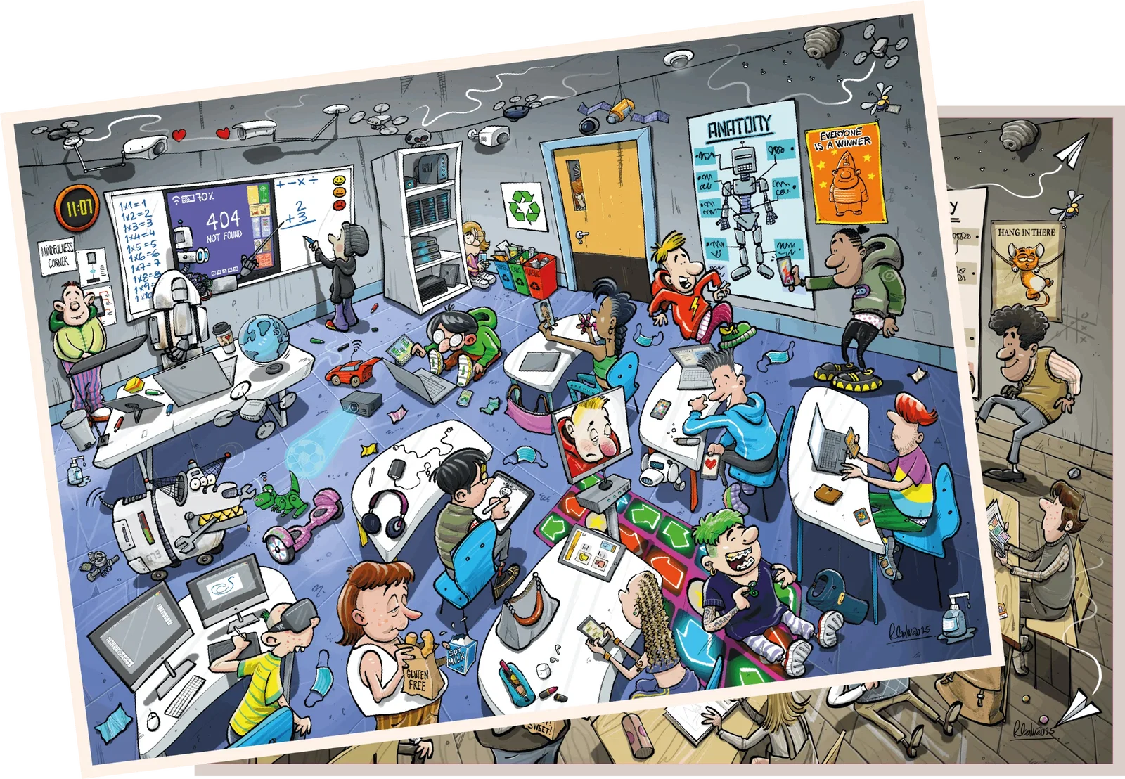 Image of Djigsaw Vu In the Classroom 2 x  1000 Piece Jigsaw Puzzle Set