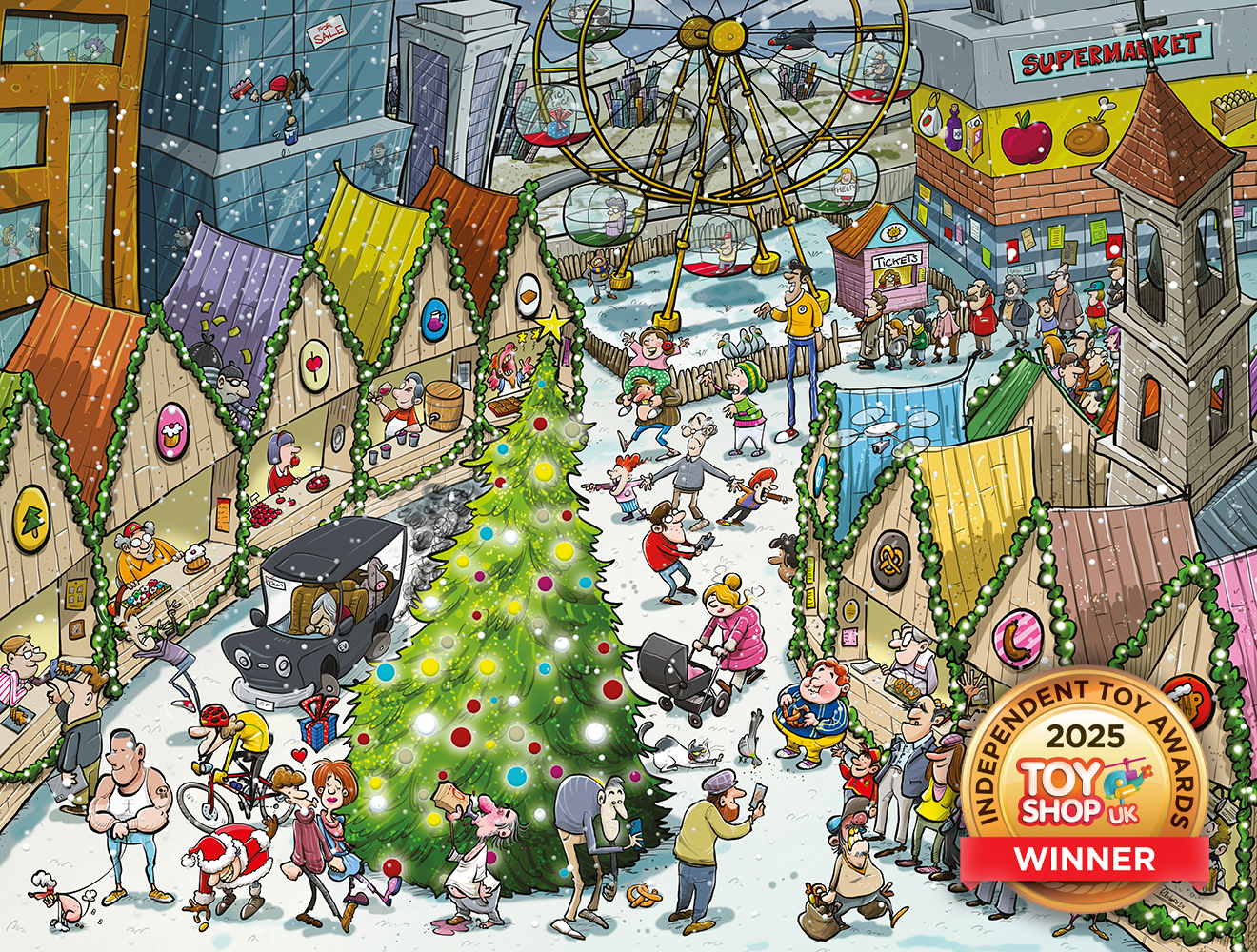 Toy Award 2025 winner Djigsaw Vu at the Christmas Market 2 x 1000 piece puzzle set is out now!