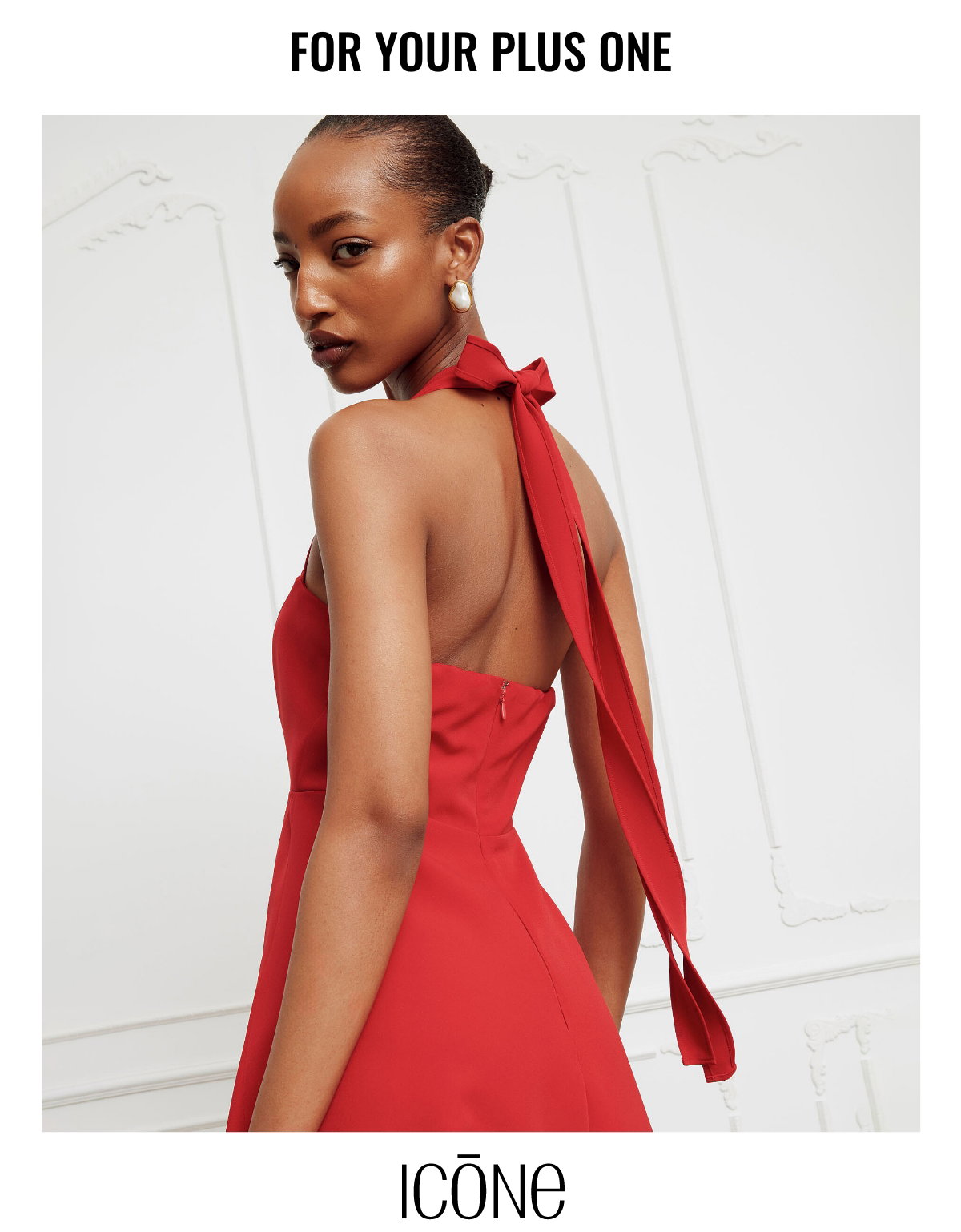 For your plus one; Woman wearing a red dress; Icône