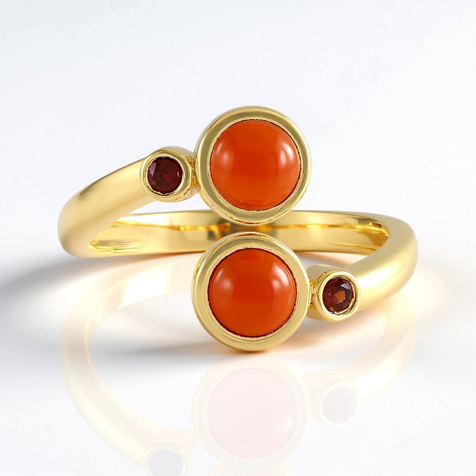 Zilveren Ring met Roségouden Plating en Witte Cambodjaanse Zirkonen – 0,16 ct Geometrisch
