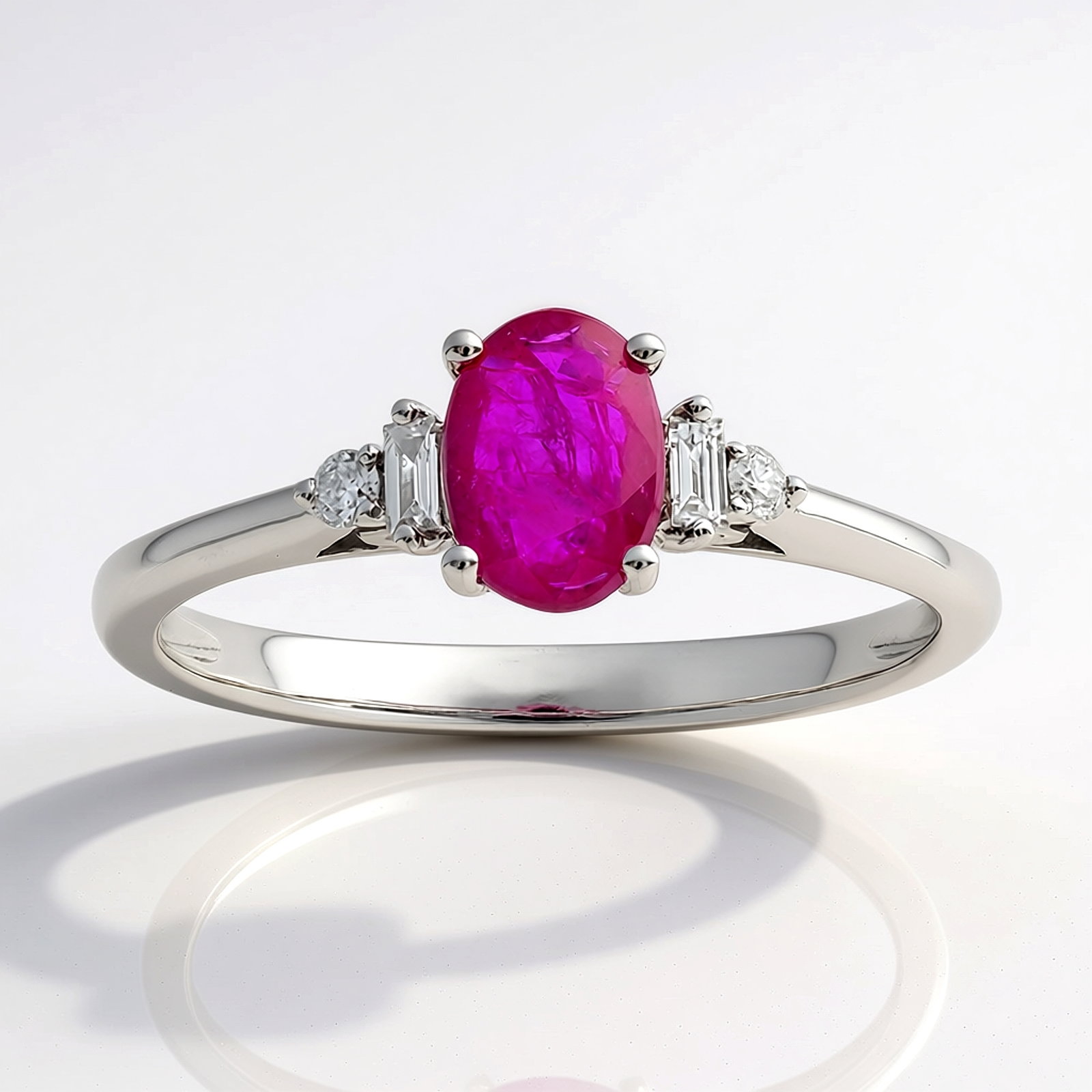 Zilveren ring met een Tanzania robijn