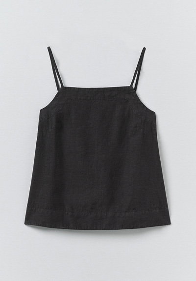 Square Neck Garment Dyed Linen Tank