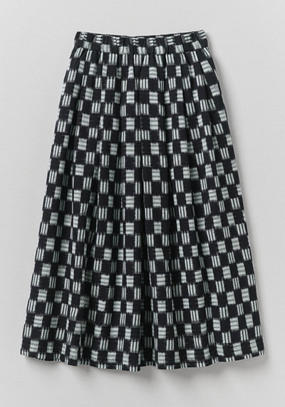 Lore Ikat Pleated Cotton Skirt