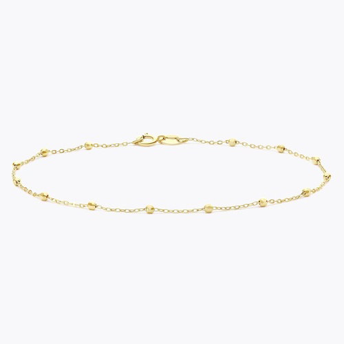 9ct Yellow Gold 7 Ball Station Bracelet