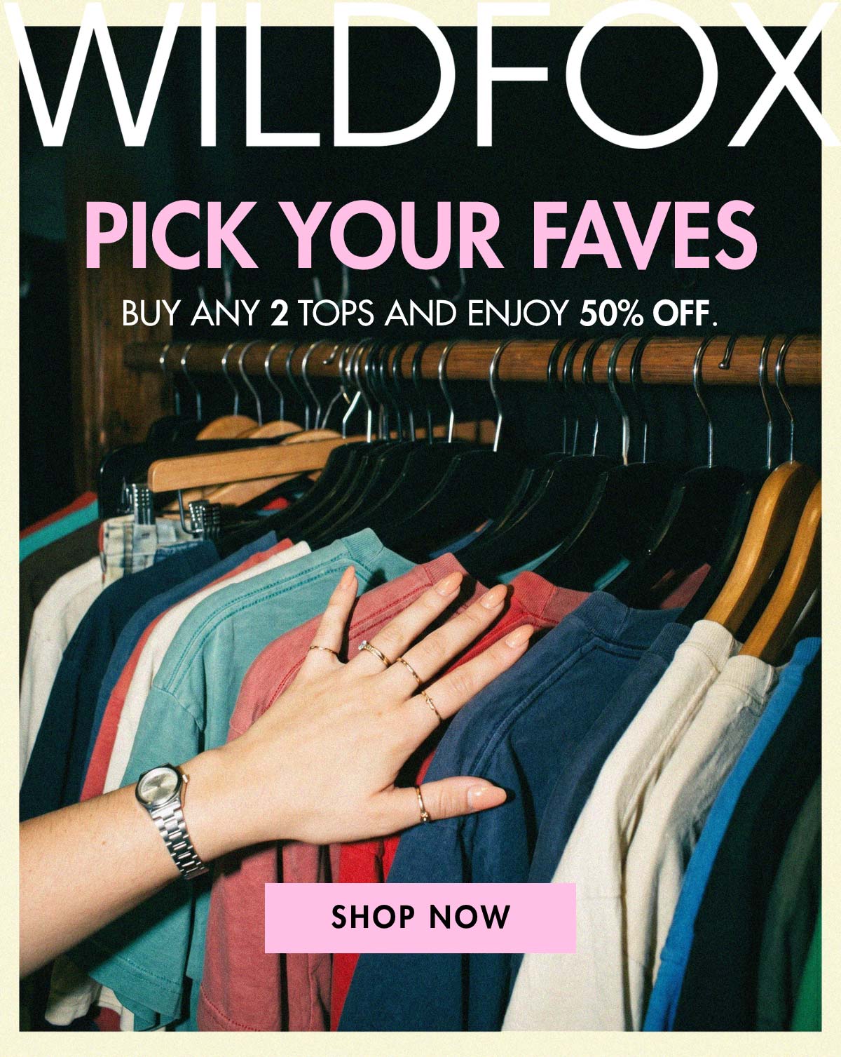 Buy 2 Tops Get 50% OFF