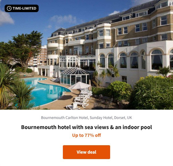 Bournemouth hotel with sea views & an indoor pool