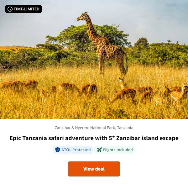Epic Tanzania safari adventure with 5* Zanzibar island escape