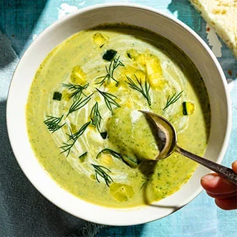 Zucchini Soup with Dill and Sour Cream