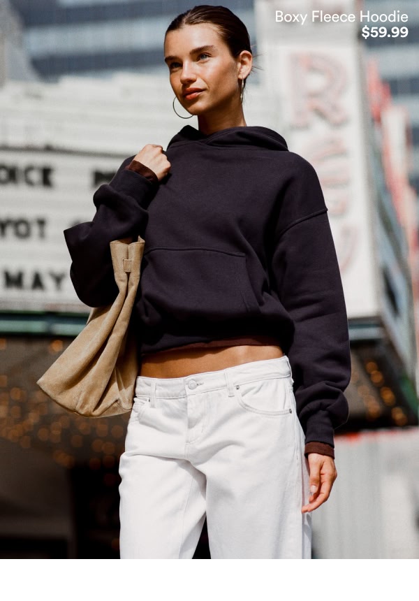 Boxy Fleece Hoodie $59.99