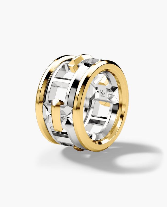 hercules-two-tone-silver-and-18k-yellow-gold-ring-with-outer-gold-rings-wide-version