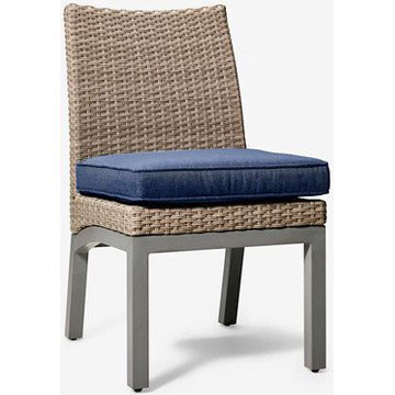 Half Moon Beach Side Chair - Woven Resin Wicker - Nuvella Performance Cushion