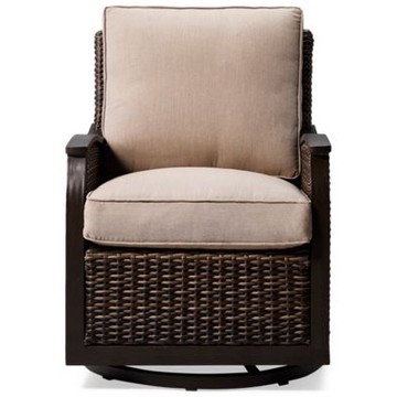 Trenton Swivel Lounge Chair - Sturdy Aluminum Frame - Elegant Resin Wicker Detailing - Slim Armrests - Comfortable Cushions