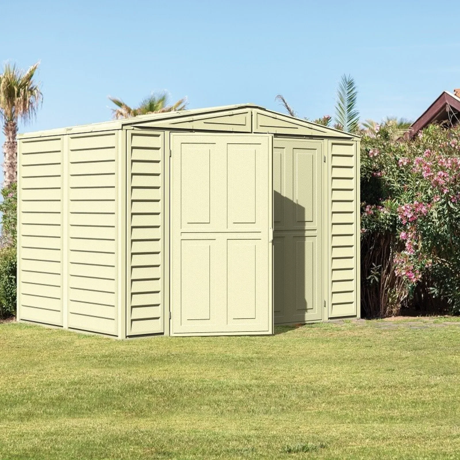 Image of Saffron 8ftx5ft Vinyl Shed Including Foundation Kit