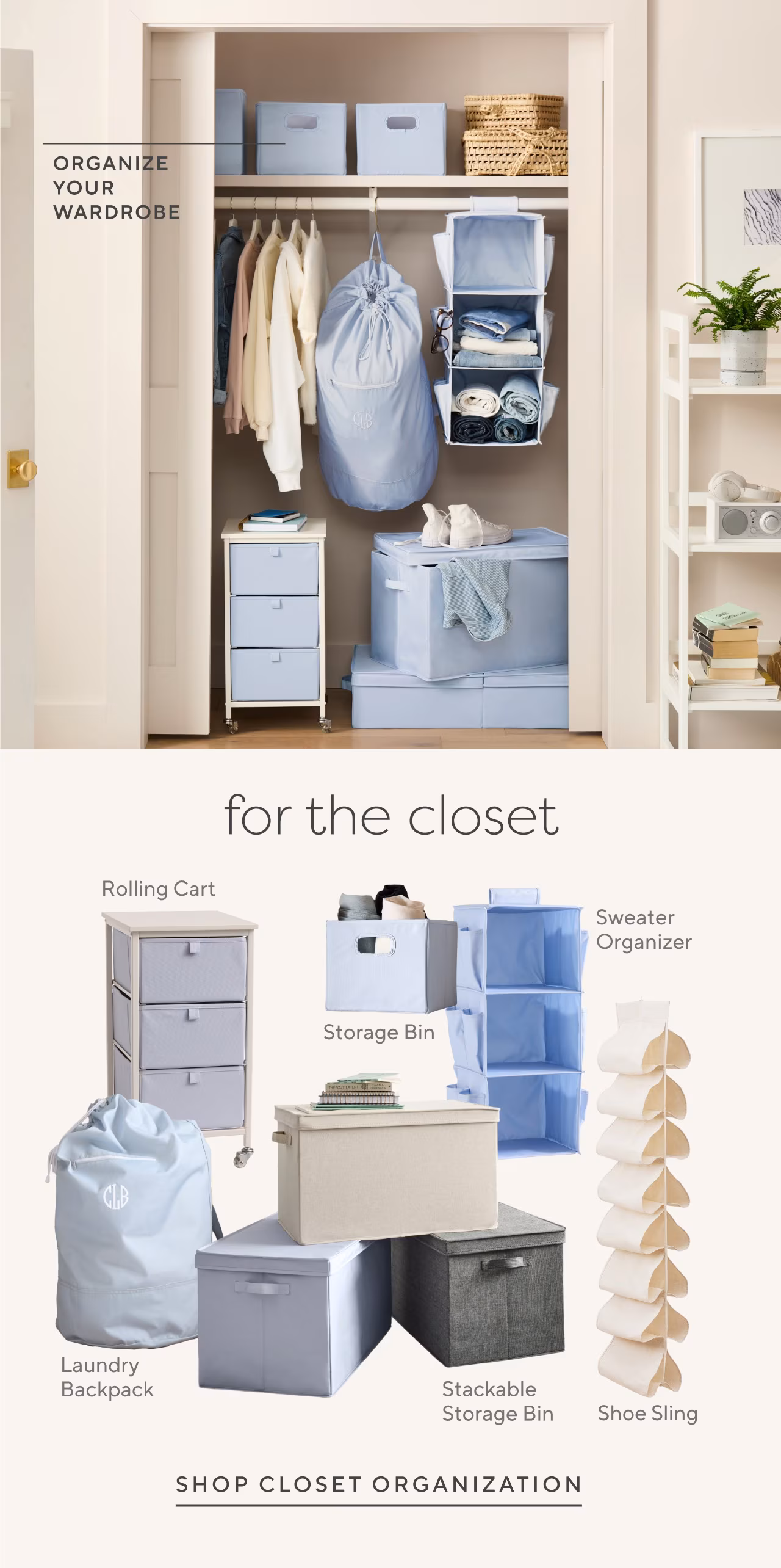 Shop closet organization