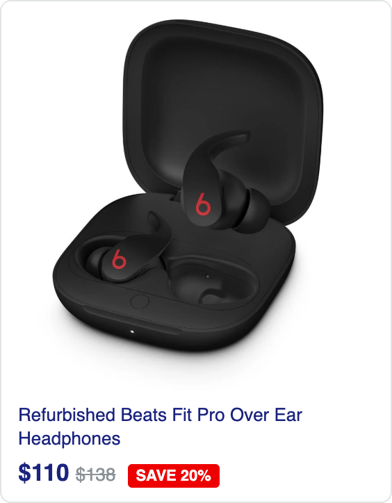 Refurbished Beats Fit Pro Over Ear Headphones