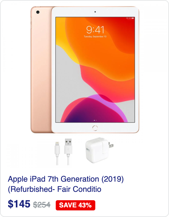 Apple iPad 7th Generation (2019) (Refurbished- Fair Condition)