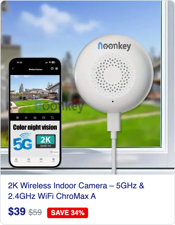 2K Wireless Indoor Camera – 5GHz & 2.4GHz WiFi ChroMax AI Color Night Vision 24/7 Recording