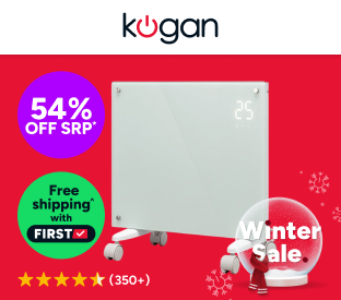 Kogan SmarterHome™ 1500W Premium Glass Panel Heater (White) Product Image