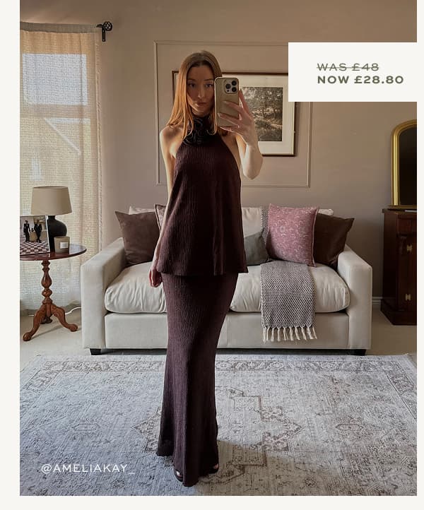 Evalina Crinkle Top & Maxi Skirt