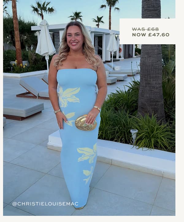 Milena Floral Bandeau Knit Maxi Dress