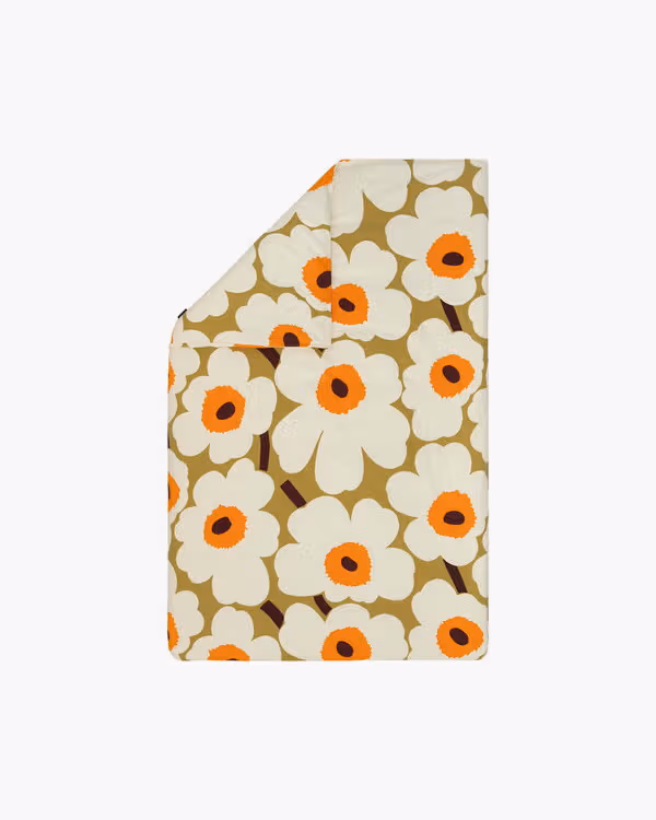 Copripiumino Unikko, 150 x 210 cm, caramello - crema - arancione
