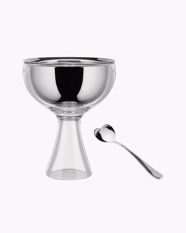 Ciotola per gelato Big Love con cucchiaio, acciaio inox lucidato a specchio