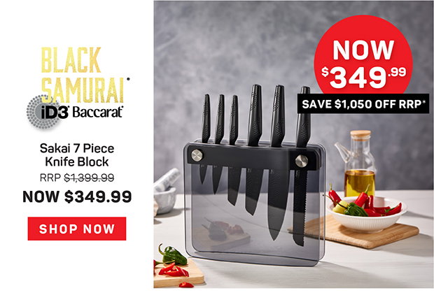 Baccarat iD3 BLACK SAMURAI Sakai Knife Block 7 Piece