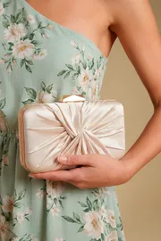 Beaut Satin Twist Clutch Bag