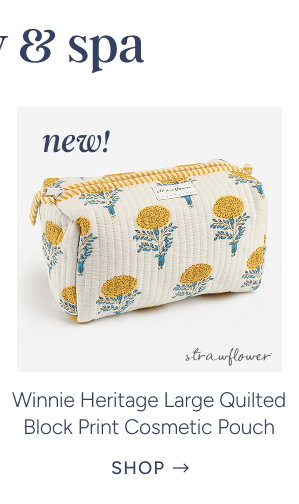 Winnie Heritage Large Quilted Block Print Cosmetic Pouch