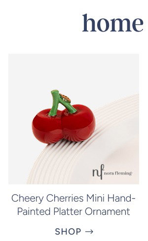 Cheery Cherries Mini Hand-Painted Ceramic Platter Ornament