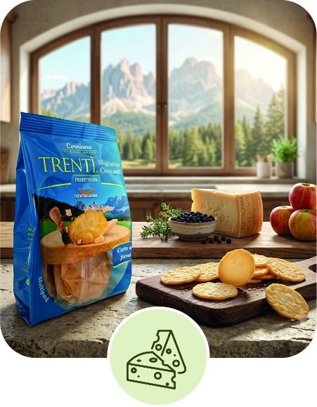 Snack Croccante fettine sottili di Trentingrana 