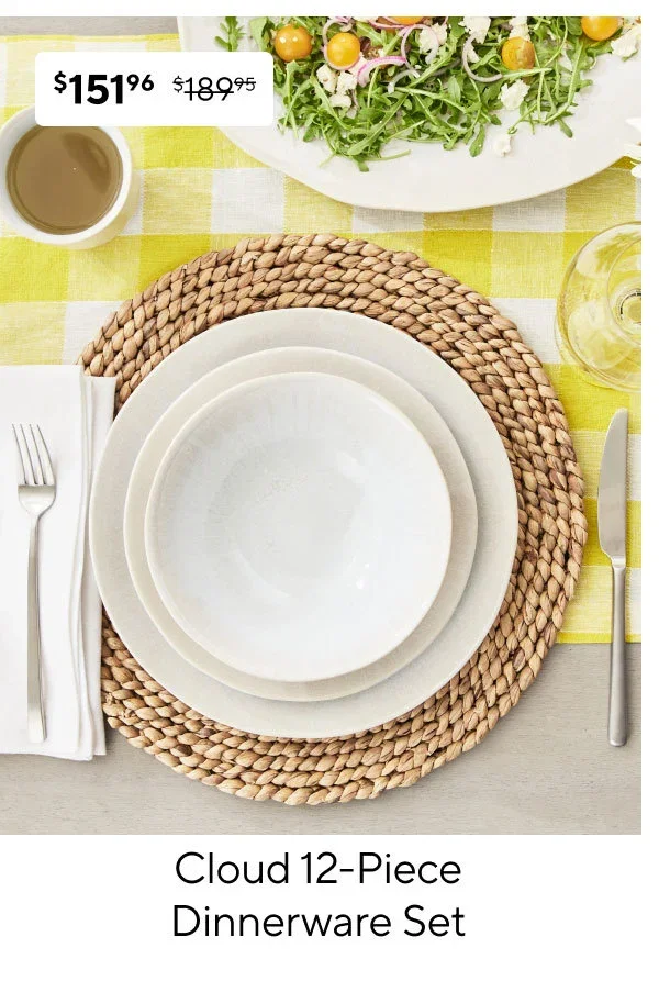 Sur la table Cloud 12-Piece Dinnerware Set