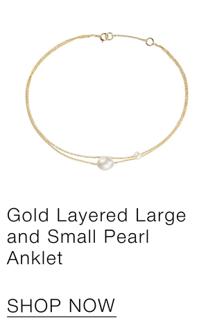 Gold Layered Large and Small Pearl Anklet