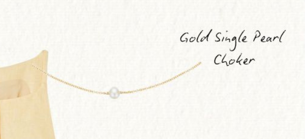 Gold Single Pearl Choker