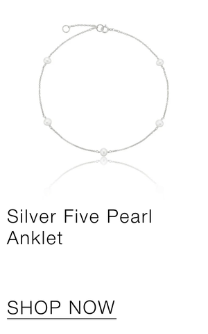 Silver Five Pearl Anklet