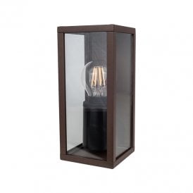 Edit Radiant Half Lantern Outdoor Wall Light - Rust Brown
