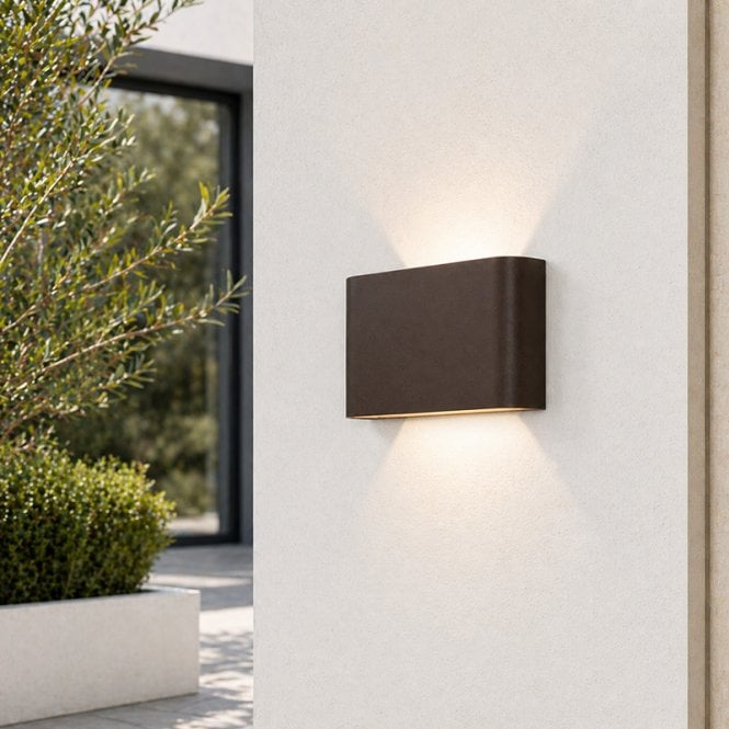 Edit Beacon CCT LED Small Outdoor Wall Light - Rust Brown