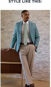 Man poses in the J.M. Haggar birdseye sport coat