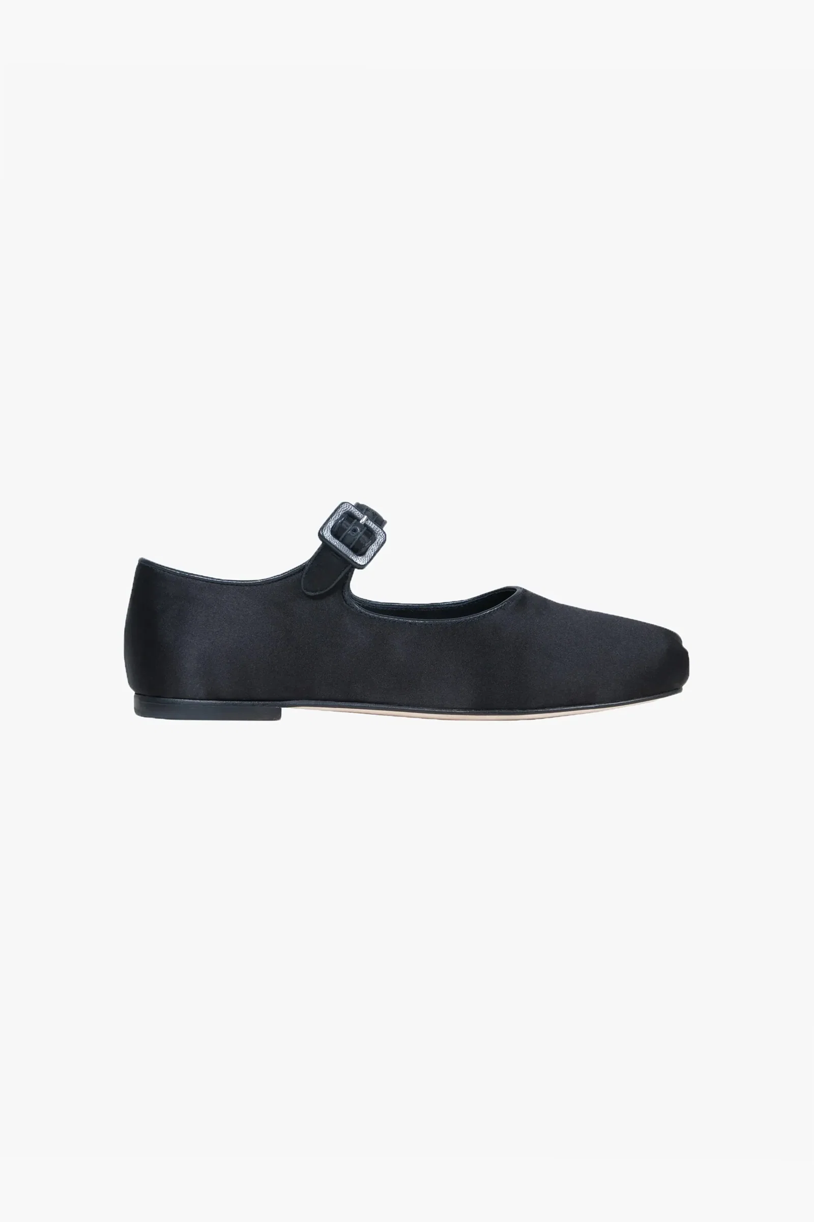 Image of MARY JANE POINTE IN BLACK SATIN