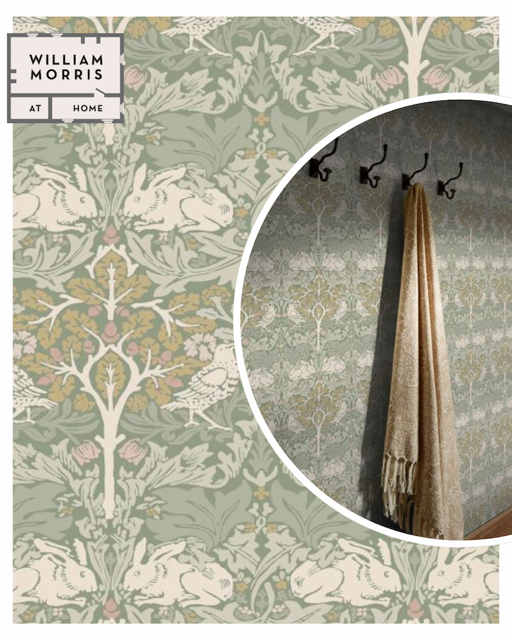 William Morris At Home Brother Rabbit Wallpaper Sage Green 140500