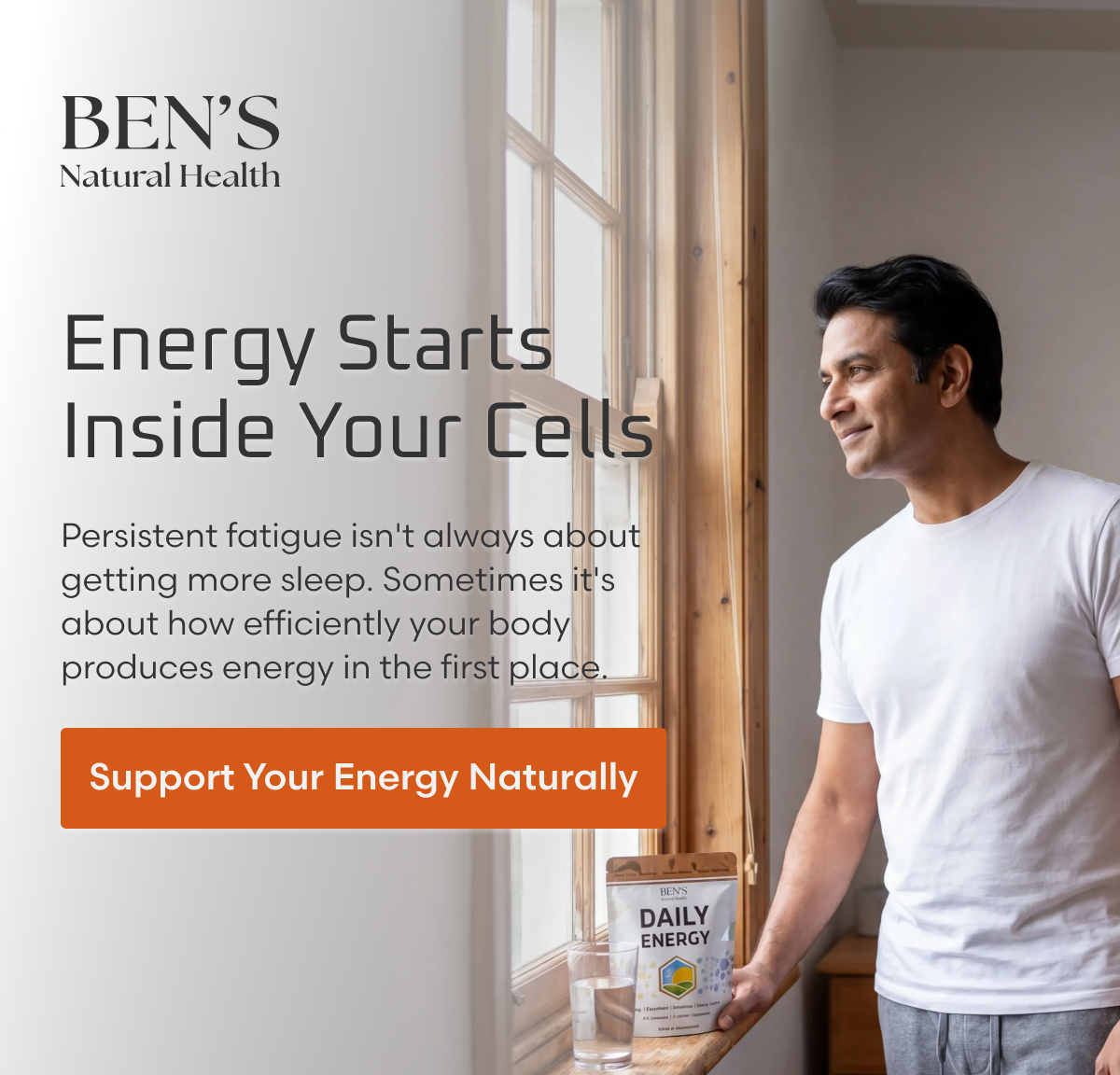  Energy Starts Inside Your Cells. Persistent fatigue isn't always about getting more sleep. Sometimes it's about how efficiently your body produces energy in the first place.
