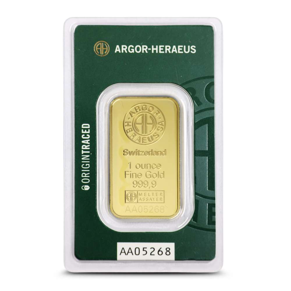 1 oz Argor Heraeus Origin Traced Gold Bar (New w/ Assay)
