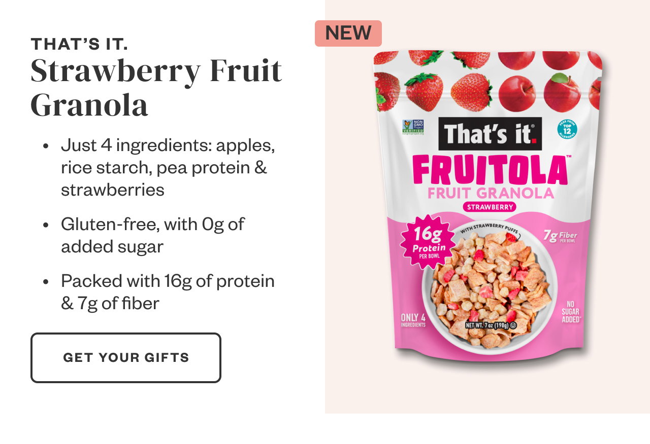 That's It. Strawberry Fruit Granola. Get Your Gifts.