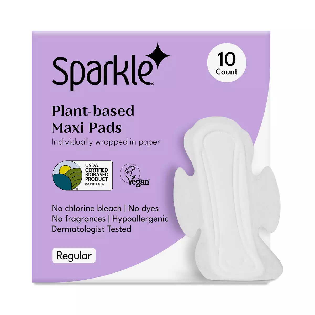 Plant-based Maxi Pads with Wings, Regular