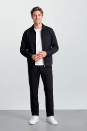 Navy Cotton Harrington Jacket