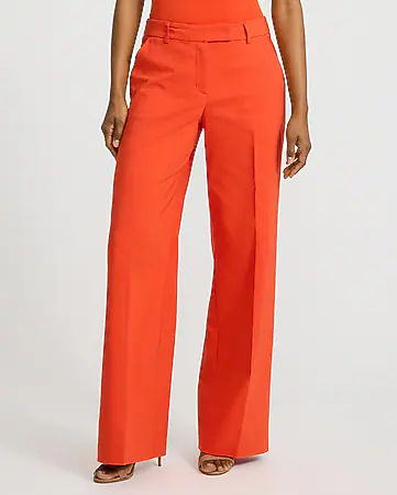 Editor Stretch Cotton Mid Rise Trouser in Orange