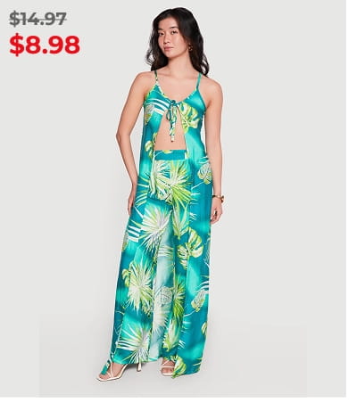 Shop Floral Tie Front Maxi Top